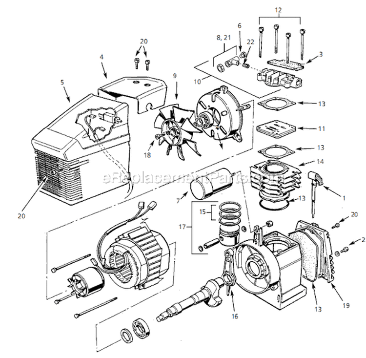 Page B Diagram and Parts List for FP201255AJ 2002 Campbell Hausfeld Compressor